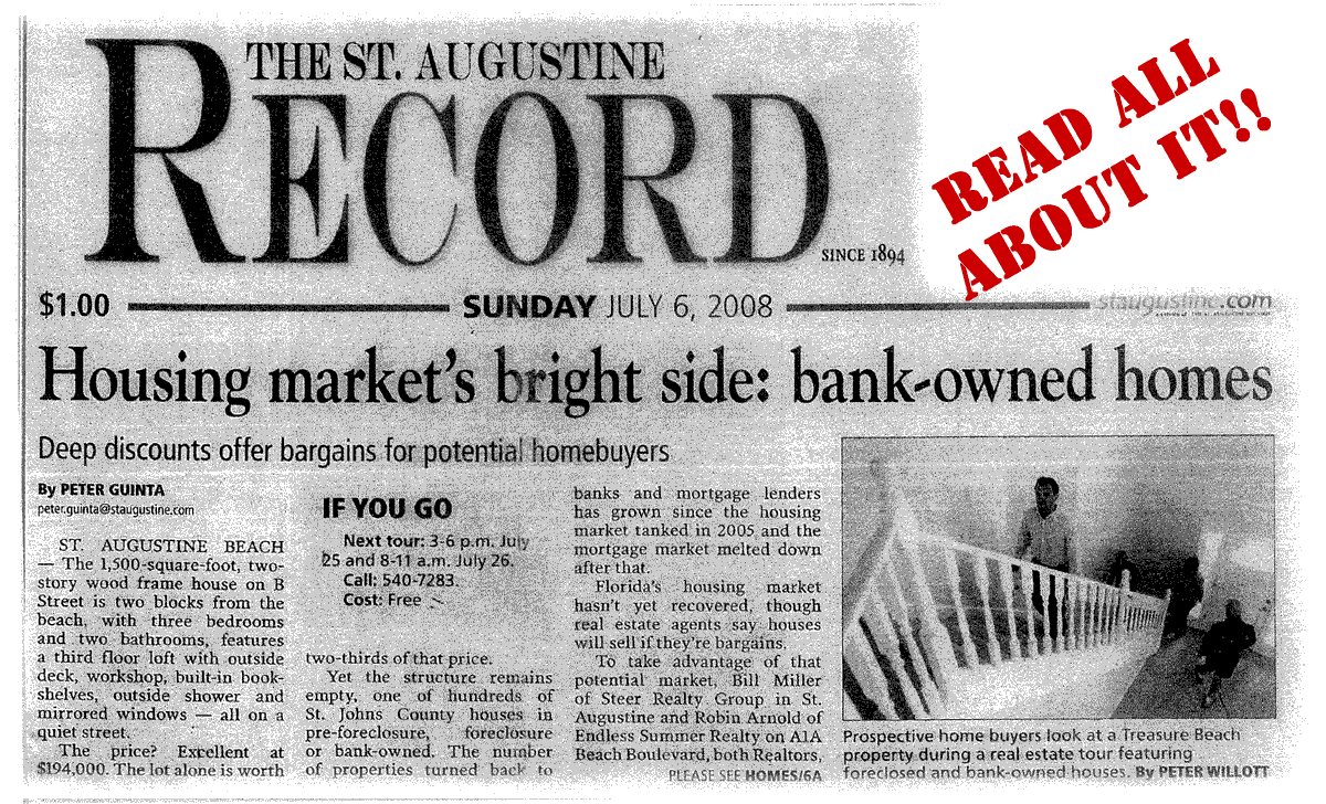 st augustine record acticle on bank owned properties